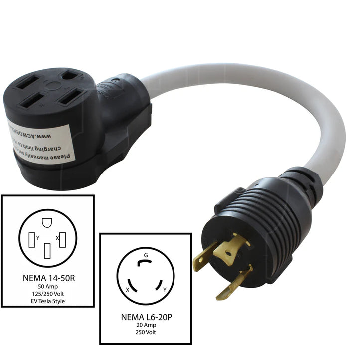 AC WORKS® [EVL620MS-018] 1.5FT EV Adapter (NEW)
