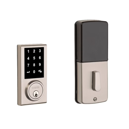 Weiser Elements Satin Nickel Keyless Entry Door Lock/Electronic Deadbolt with Touchscreen (New)