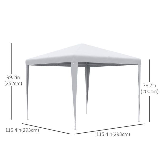 Outsunny 9 ft. x 9 ft. Portable Canopy Party Tent Gazebo, White (new)