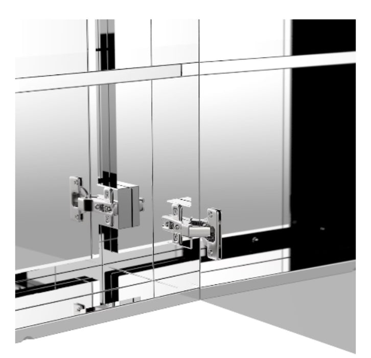 HOMCOM 23.6-inch Mirror Cabinet with Double Doors in Silver (new)