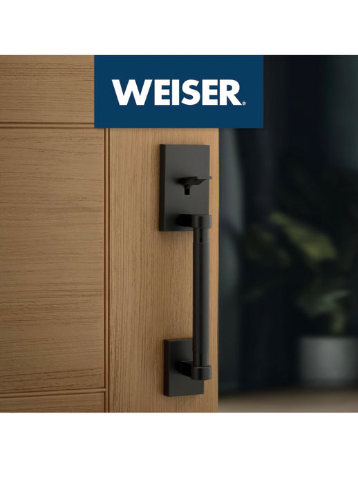 Weiser Prava x Prava Matte Black Lower Half Exterior Door Handle Set/Entry Door Lever with Knurled Handles (new)