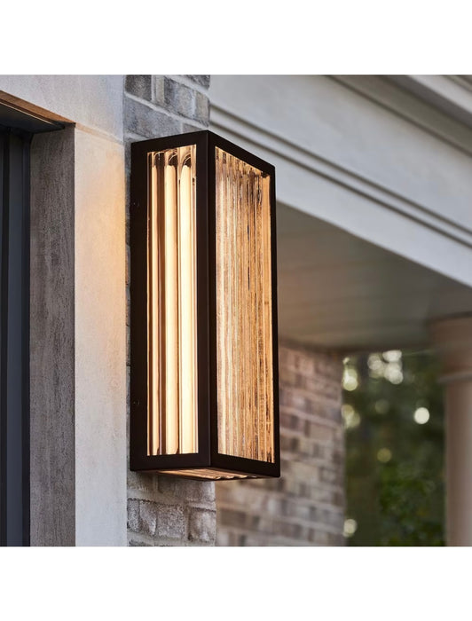 GlucksteinElements Plaza 6W Black Integrated LED Interior/Exterior Glass Sconce (new)