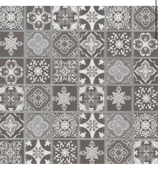 Anya Charcoal 12-inch x 12-inch x 6 mm Glazed Ceramic Mesh Mosaic Tile (New)