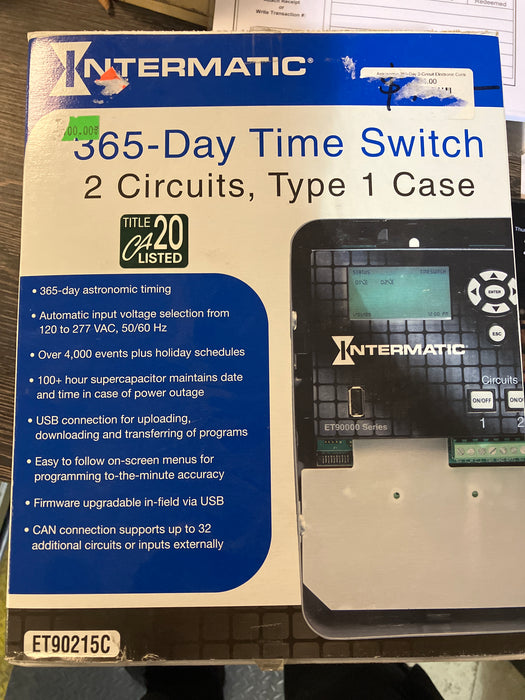 Intermatic ET90215C 365-Day Time Switch 2 Circuits