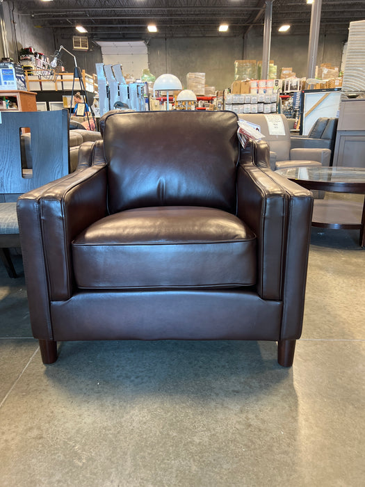 Modern Brown Leather Armchair (new)