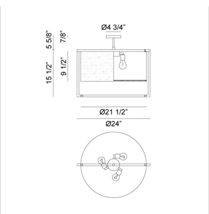 Matteo Partial Flush Mount Drum Shade (new)