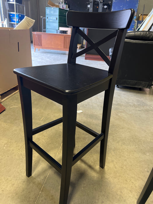 Ikea Ingolf Wood Black Barstool (used)