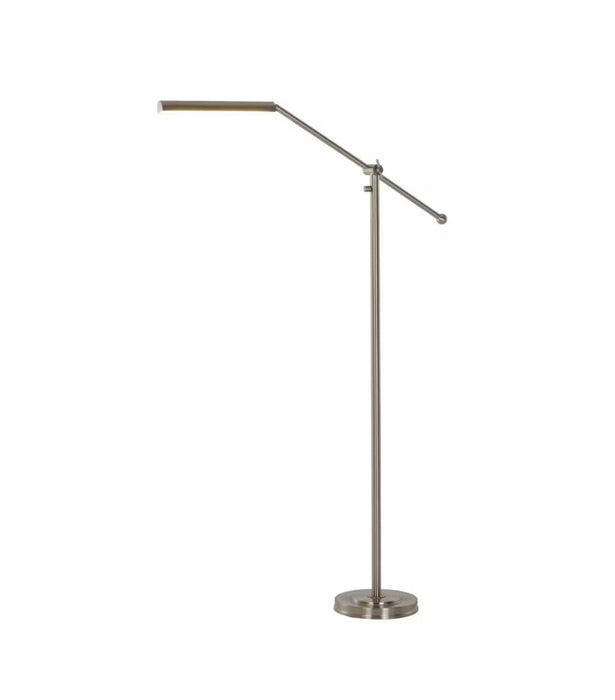 55.5-inch H 1-Light Brushed Nickel Integrated LED Floor Lamp with Adjustable Counter Balance  (new)