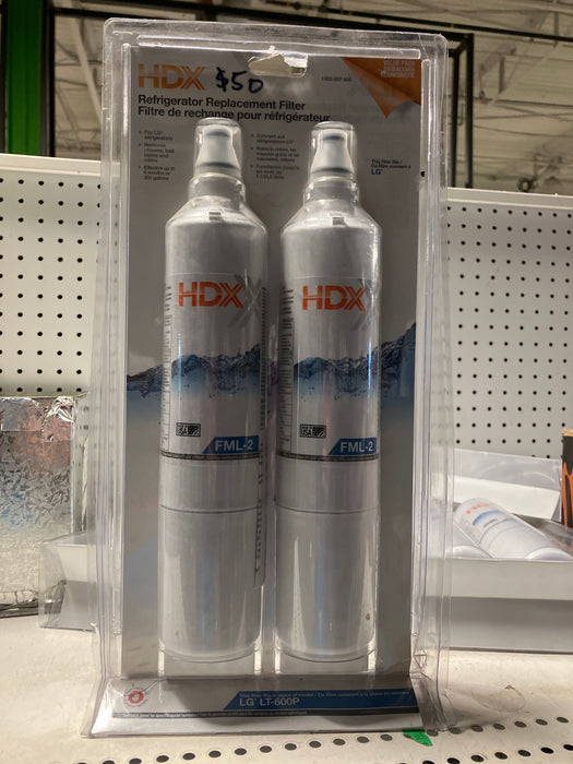 HDX FML-2 Refrigerator Replacement Filter Fits LG LT600P (2-Pack)
