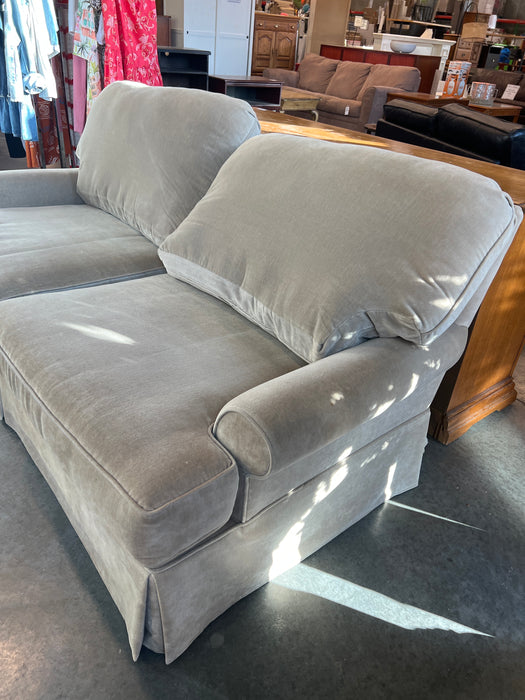 Elegant Beige 2 Seater Velvet Couch (used)