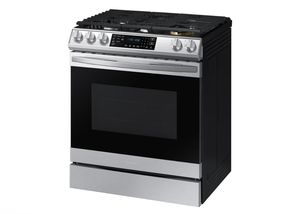 Samsung True Convection Gas Range - 30-in - Air-Fry - 6-cu ft - Stainless Steel (Missing Yellow Hose) New*