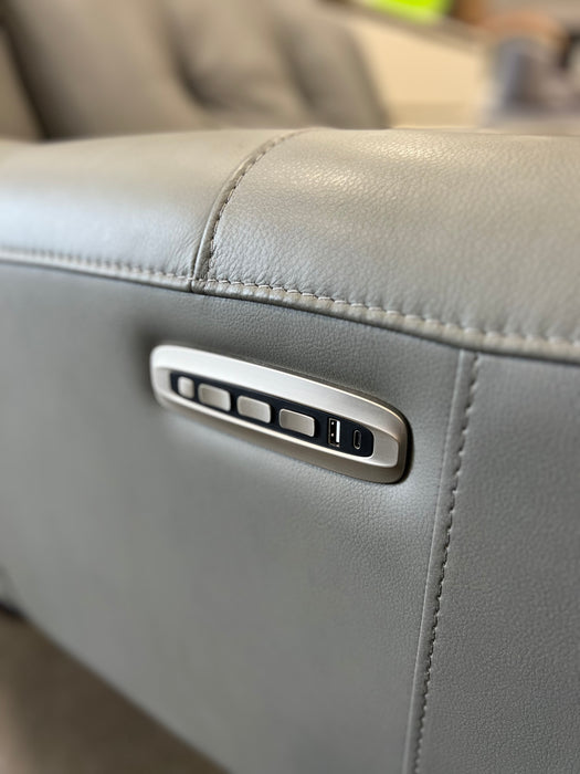 Grey Leather Armchair