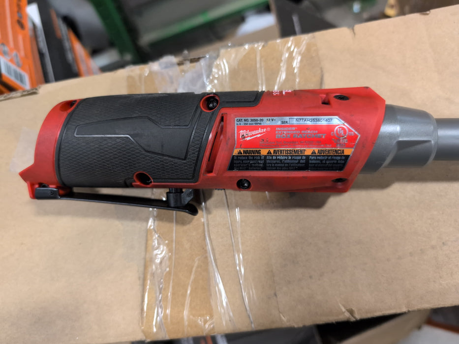 Milwaukee Tool M12 FUEL INSIDER 12V Li-Ion Brushless Cordless 1/4 in- 3/8 in Extended Reach Box Ratchet (Tool-Only) (USED)