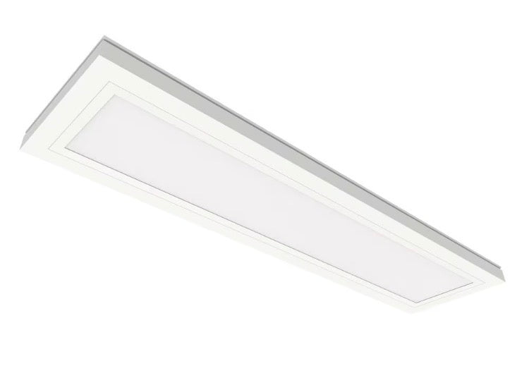 Commercial Electric 6 inch x 2 ft. White integrated LED Flat Panel Troffer Light Fixture 4-Way Selectable Colour CCT