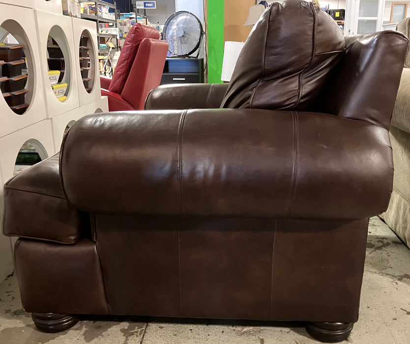Leather Chair with Ottoman