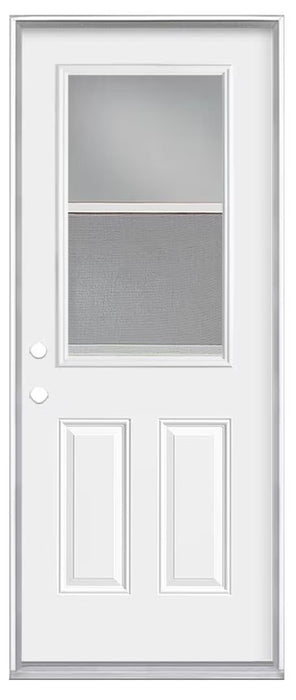 Masonite 32-inch x 80-inch x 4-9/16-inch Venting 1/2 Lite low-E Primed Steel Prehung Front Door RH
