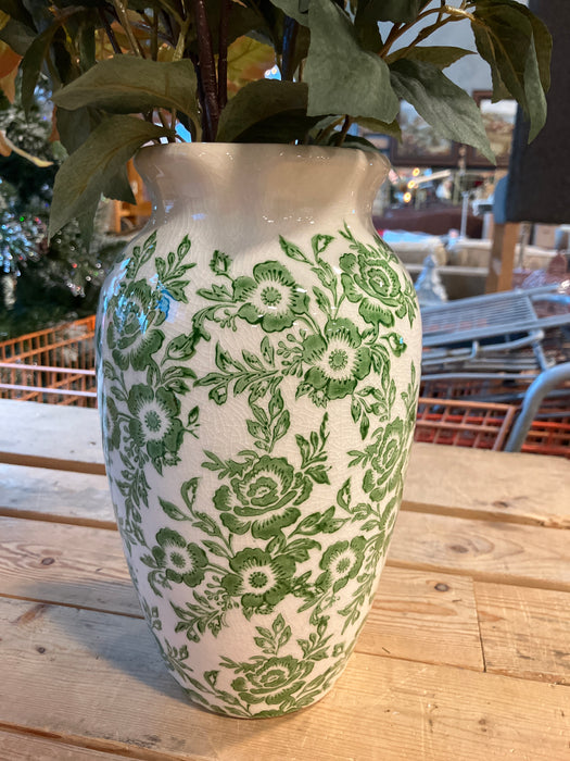 Artificial Autumn Plant in Green Ceramic Vase