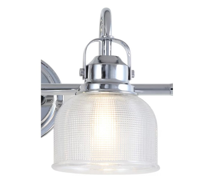 JONATHAN Y Virginia 25.25" 3-light Metal/Glass LED Vanity Light, Chrome
