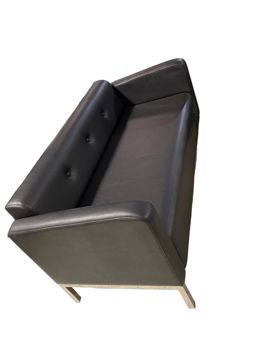 Black couch with metal legs (used)