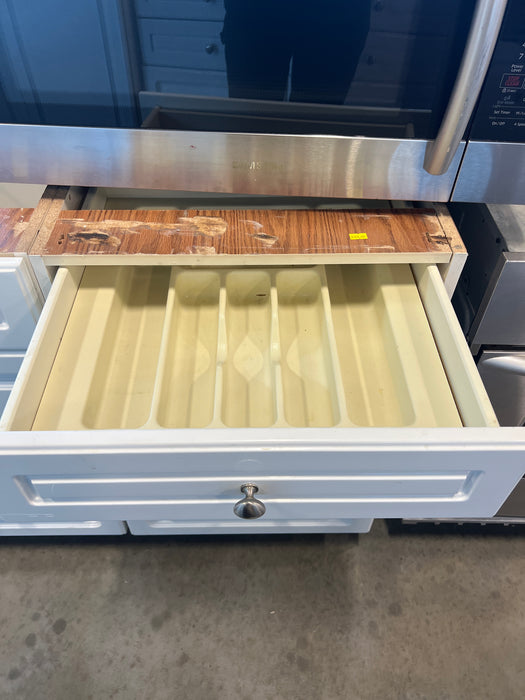 White Kitchen Beveled Cabinets