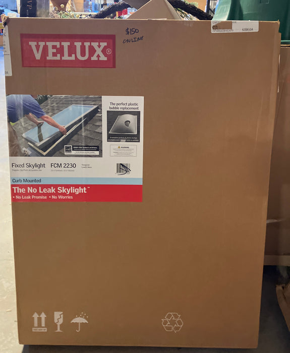 VELUX FCM- Fixed Curb Mount Skylight - RSO 22 1/2 inch x 30 1/2 inch- Laminated LoE3