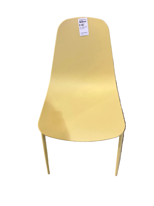 Modern plastic dining chair with metal legs