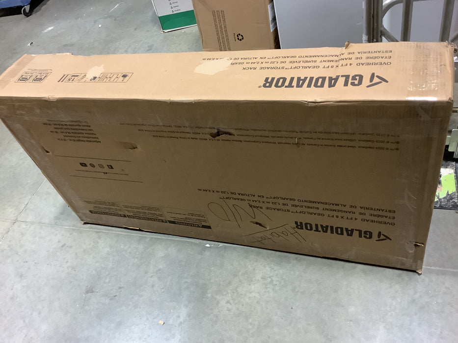 Gladiator GearLoft 48-inch W x 23-inch x 37-inch H x 96-inch L Overhead Garage Storage Rack in Hammered White