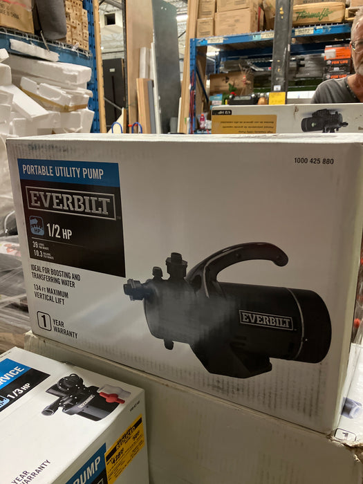 Everbilt 1/2 HP Portable Utility Pump (new)