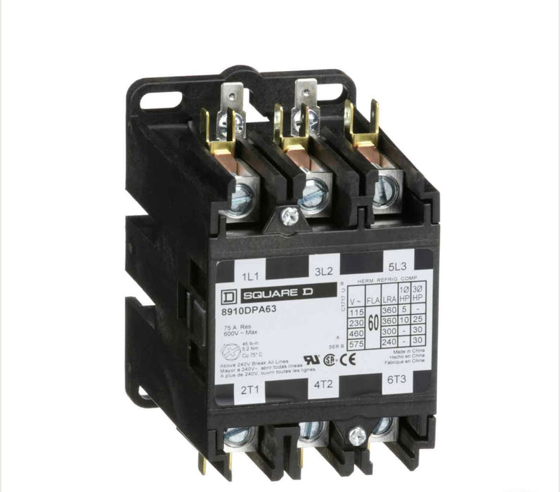 8910DPA63V02 - Square D - 60 Amp Magnetic Contactor  60 Amp - 3 Pole - 600 Volt (New)
