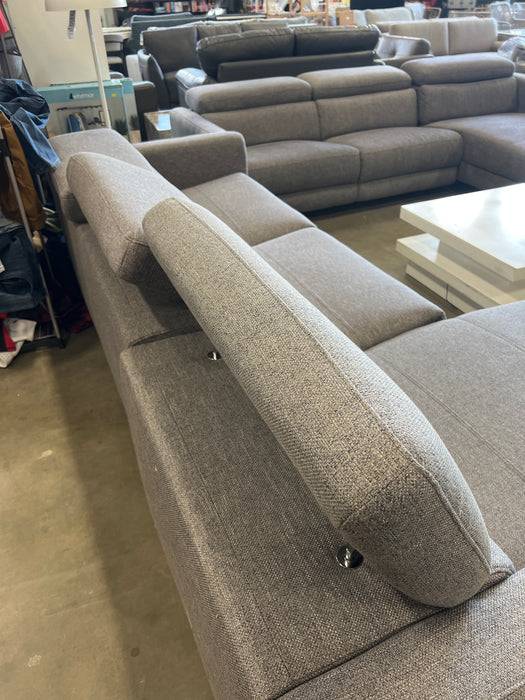 Left Chaise Grey Tweed Sectional