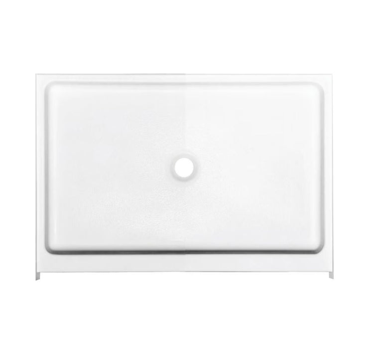 MAAX Alaska 48L x 32W x 7H Rectangular Centre Drain Fibreglass Shower Base Pan in White (new)
