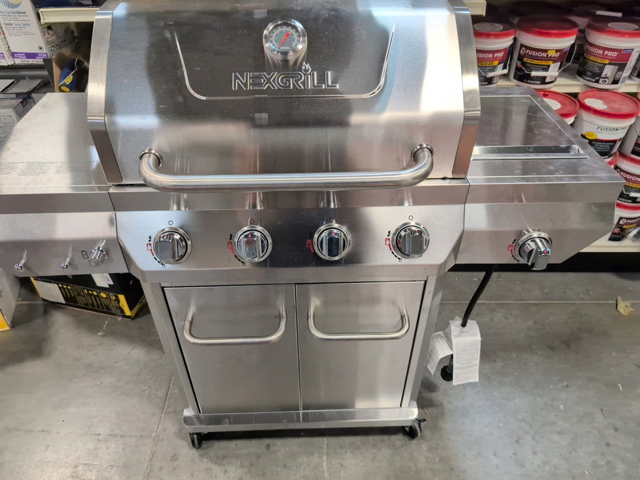 Nexgrill 4-Burner Propane BBQ Grill Convertible to Natural Gas in Stainless Steel with Side Burner (new)