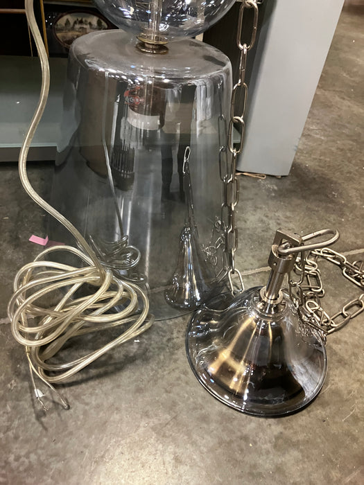 Clear Bubble Glass And Chrome Pendant Light