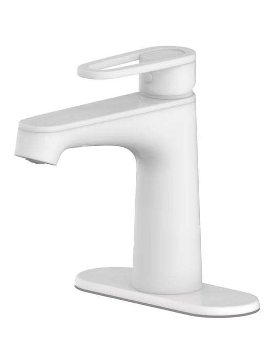 Glacier Bay Kendrick Single Hole Single-Handle Bathroom Faucet in Matte White (new)