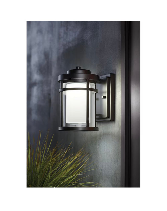 Home Decorators Collection 8.3-inch H 1-Light Outdoor Black Exterior Integrated LED Wall Lantern Sconce (new)