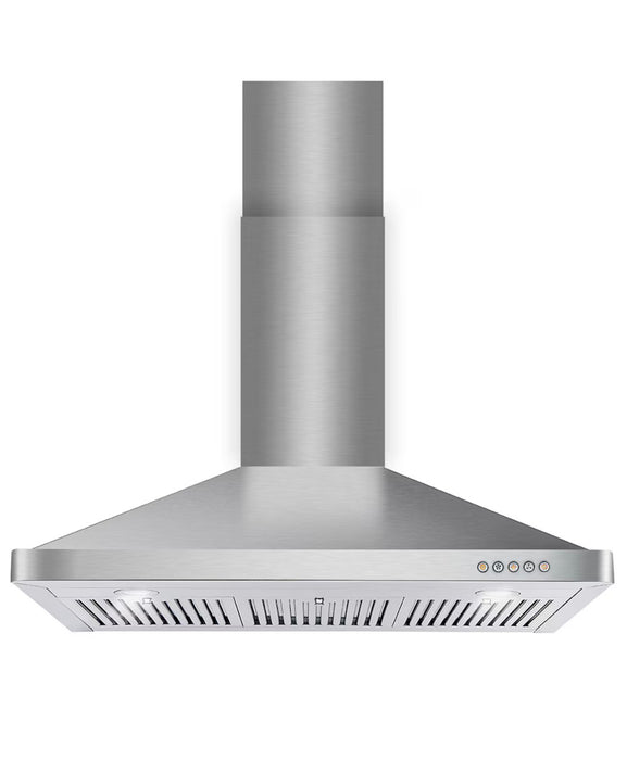 Cosmo 36 in. Vista Collection Ducted Wall Mount Range Hood, Button Controls, Stainless Steel (new)