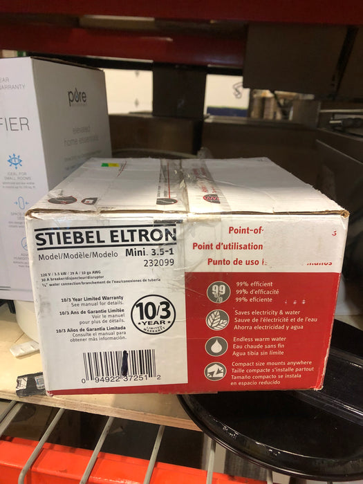 Stiebel Eltron Mini 3.5 3.5 KW Point of Use Tankless Electric Water Heater (new)