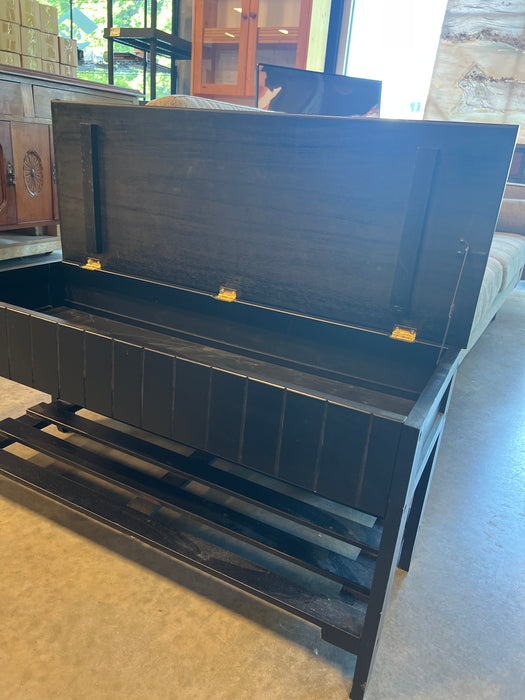 Black Wooden Shoe Bench (used)