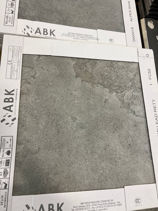Light Grey Stone Effect Porcelain Tile 24x24 (new)