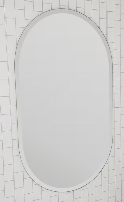Decor Wonderland Khloe XL 40 in. x 24 in. Oval Beveled Modern Wall Mirror