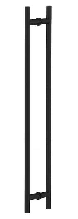 Richelieu 24-inch (610 mm) Round Back-to-Back Ladder Pull for 8 mm to 12 mm Glass Door, Matte Black Finish (NEW)