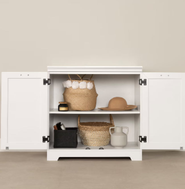 South Shore Prairie 2-Door Storage Cabinet in Pure White, 33 in. x 19.5 in. x 32.5 in. (NEW)