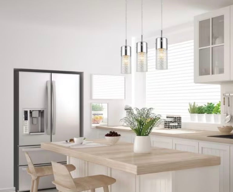 Eglo Diamond Pendant Light 3L, Chrome Finish