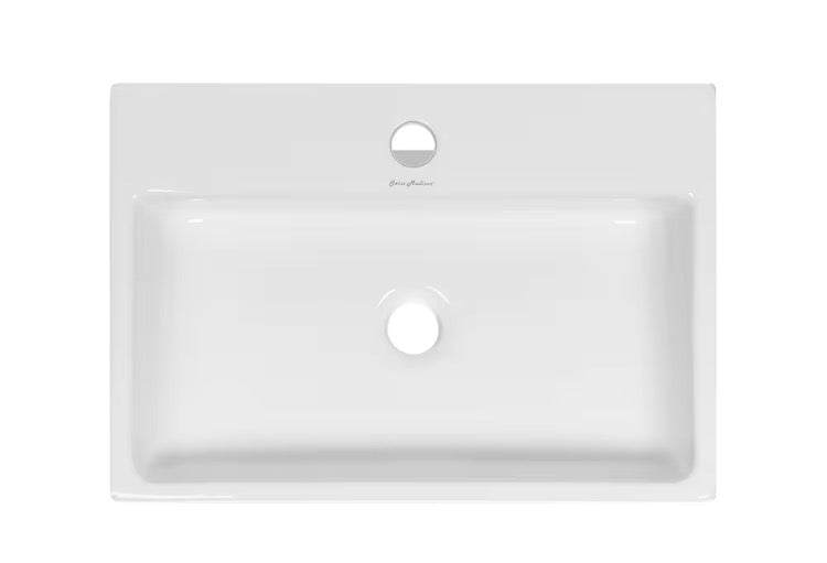Swiss Madison Claire 20 inch Rectangle Ceramic Vessel Sink in White (new)