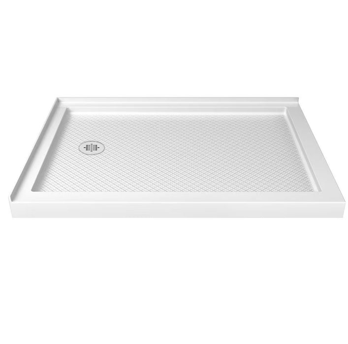 DreamLine SlimLine 36L x 54W x 2.75H in. Acrylic Corner Shower Base Pan in White, Left Drain with SlipGrip Slip-Resistant Technology (New)