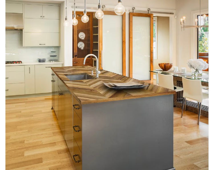 Belanger Laminates Inc BL CenterPointe 72 in. / 6'Acacia Chevron Butcher Block Countertop