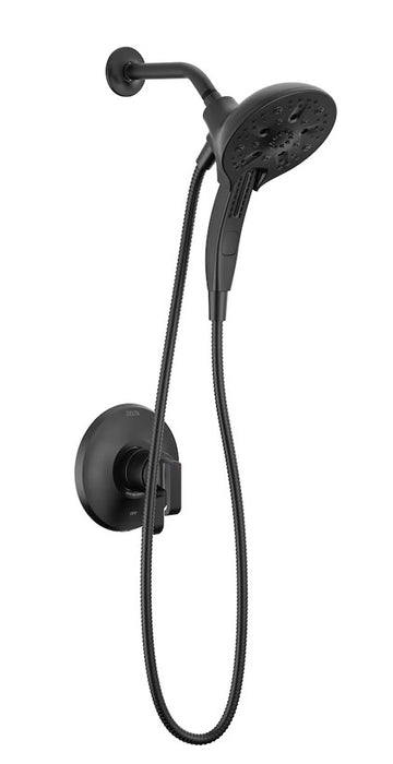 Delta Tetra 1-Handle Wall-Mount Shower Trim Kit with In2ition (Valve Not Included) in Black (NEW)