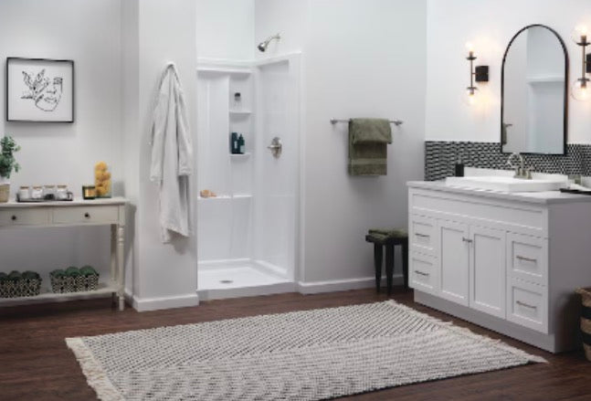 Delta Classic 500 36 in. L x 36 in. W Alcove Shower Pan Base with Center Drain in High Gloss White