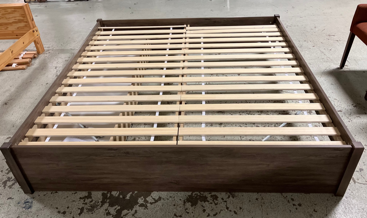 King Size Wooden Bed Frame with Storage Drawers