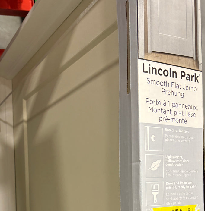 Masonite Lincoln Park 32-inch x 80-inch x 4 9/16-inch Coco Malt 1-Panel Solid Core Single Prehung Door RH (NEW)